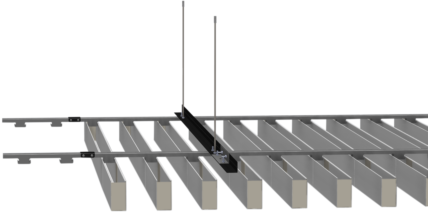 Baffle Metal Asma Tavan Sistemi Teknik Detay