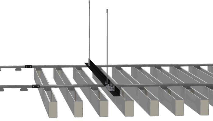 Baffle Metal Asma Tavan Sistemi Teknik Detay