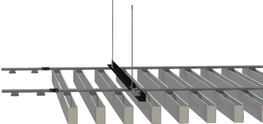 Baffle Metal Asma Tavan Sistemi Teknik Detay