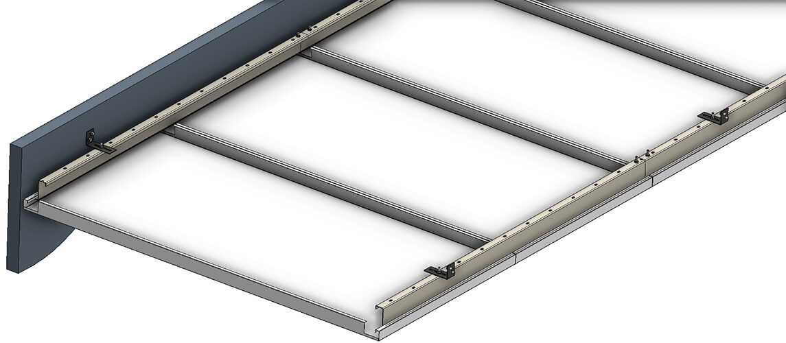 Hook-On Koridor Metal Asma Tavan Sistemi - Teknik Çizim