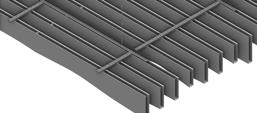 Eğrisel Baffle Sistem Metal Asma Tavan - Teknik Çizim