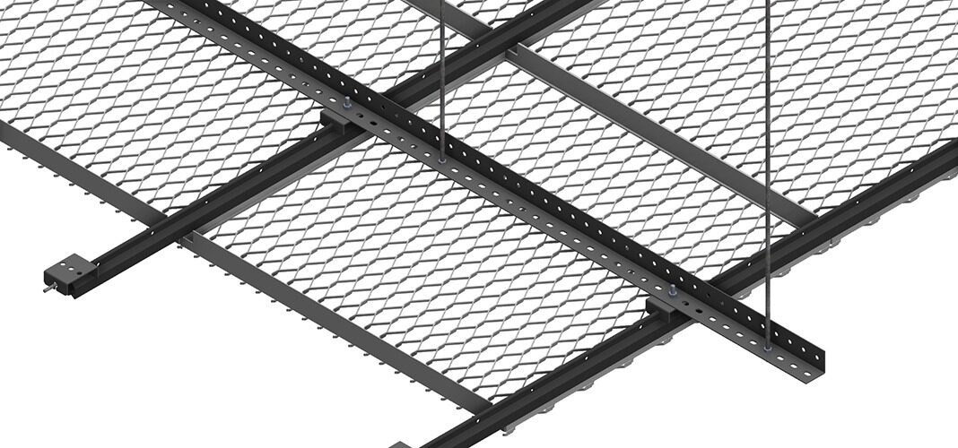 Clip-In Mesh Metal Asma Tavan Sistemi - Teknik Çizim