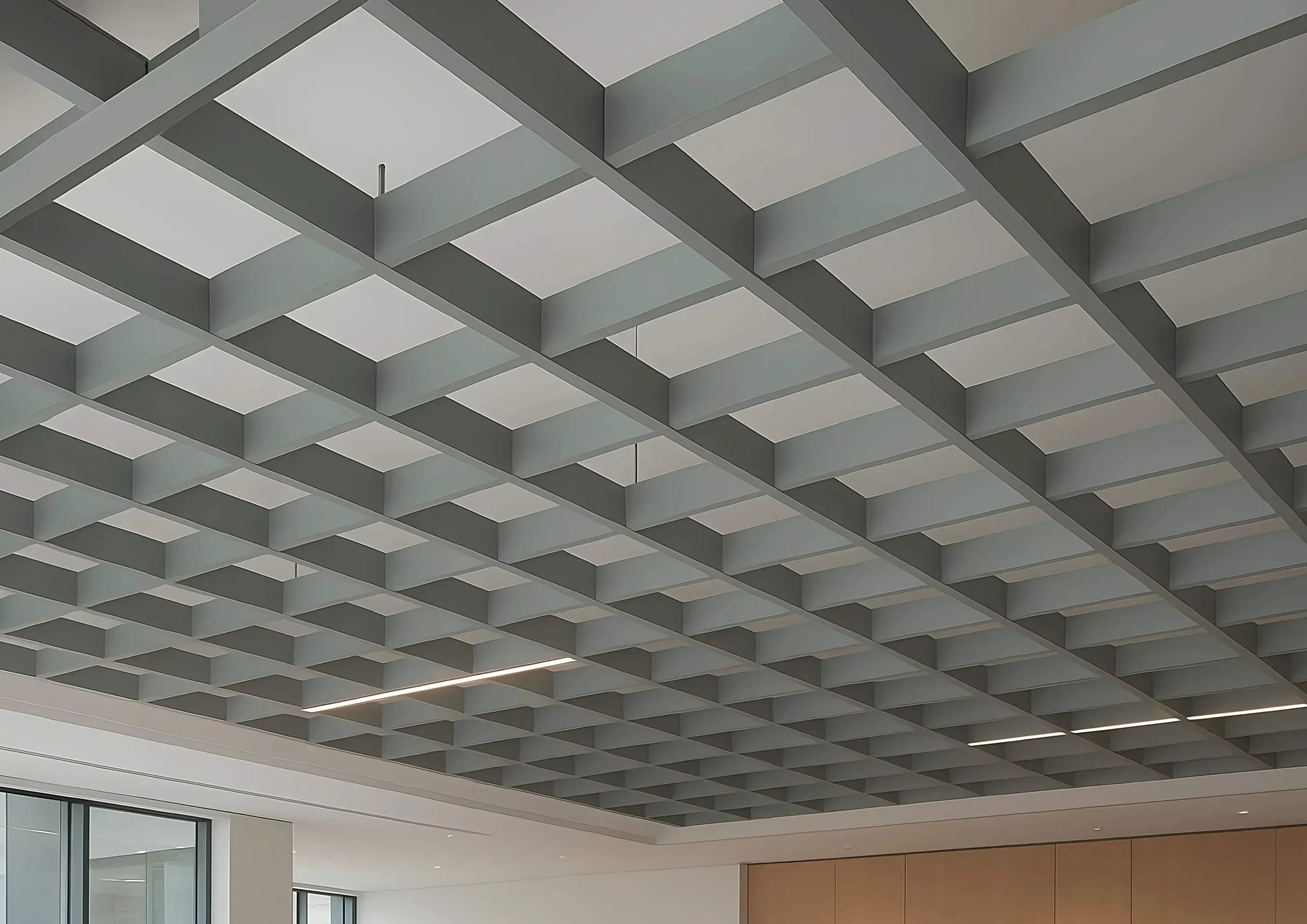 Bafflecell - Opencell - Metal Asma Tavan Sistemi - 3D Montaj